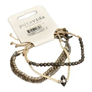 Pura Vida Bracelet Bundle Combo Set of 3. Swarovski Set. Weaved & Crystal Charm